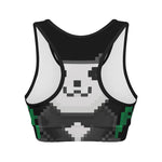 8-Bit Pixel Panda Print Women's Sports Bra