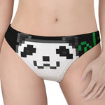 8-Bit Pixel Panda Print Women's Thong