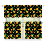 8-Bit Pixel Pineapple Print 3 Piece Kitchen Curtains