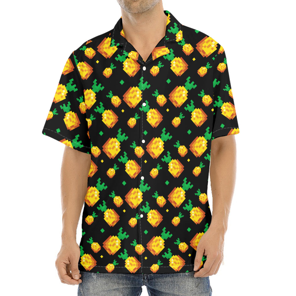 8-Bit Pixel Pineapple Print Aloha Shirt