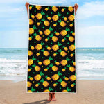 8-Bit Pixel Pineapple Print Beach Towel