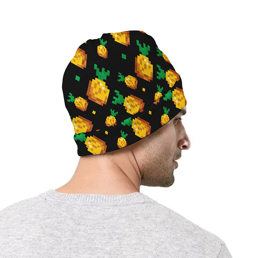 8-Bit Pixel Pineapple Print Beanie