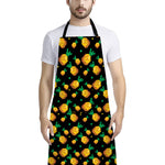 8-Bit Pixel Pineapple Print Bib Apron With Pocket