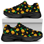 8-Bit Pixel Pineapple Print Black Chunky Shoes