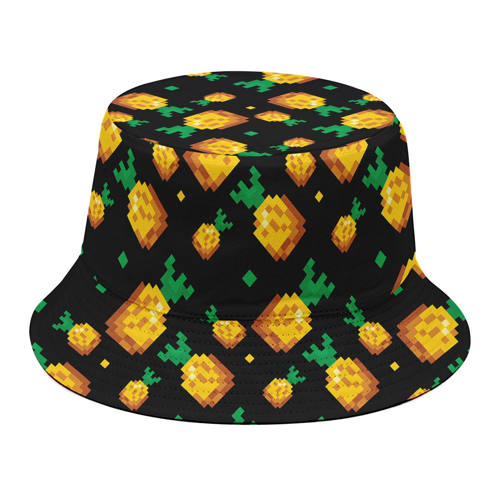 8-Bit Pixel Pineapple Print Bucket Hat