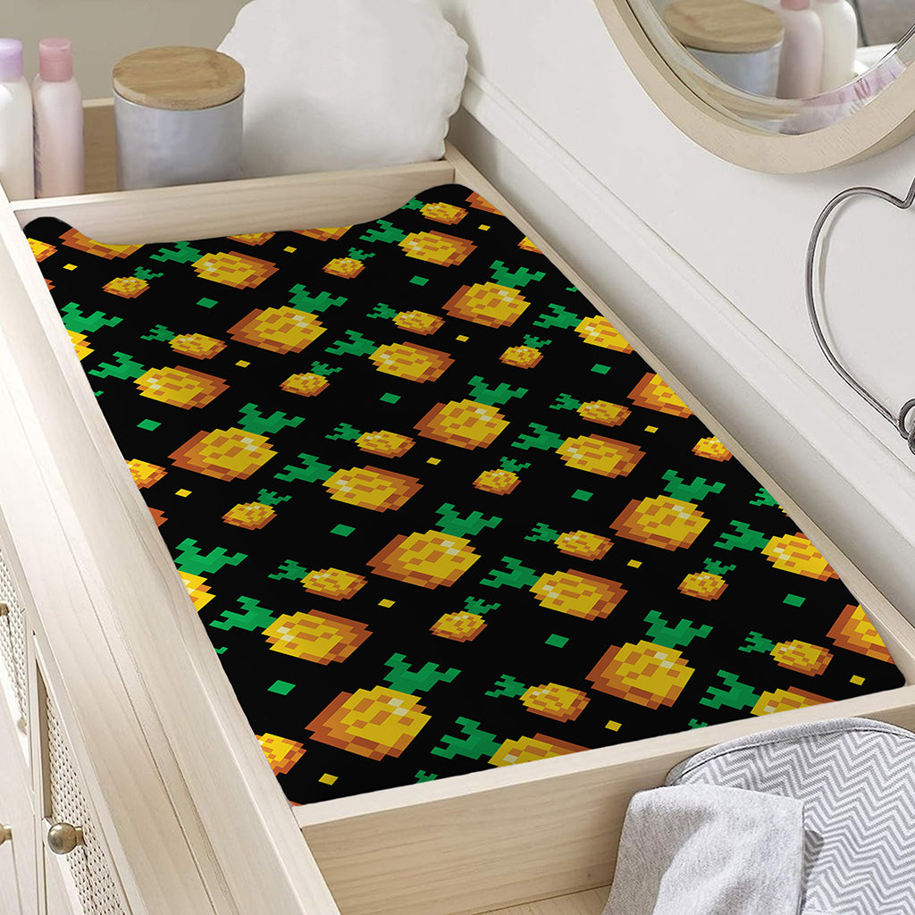 8-Bit Pixel Pineapple Print Changing Pad Cover
