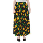 8-Bit Pixel Pineapple Print Chiffon Maxi Skirt