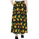 8-Bit Pixel Pineapple Print Chiffon Maxi Skirt