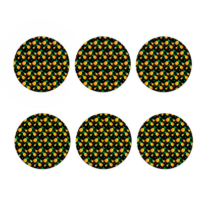 8-Bit Pixel Pineapple Print Coaster Set