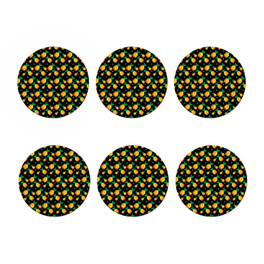 8-Bit Pixel Pineapple Print Coaster Set