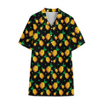 8-Bit Pixel Pineapple Print Cotton Hawaiian Shirt