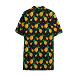 8-Bit Pixel Pineapple Print Cotton Hawaiian Shirt