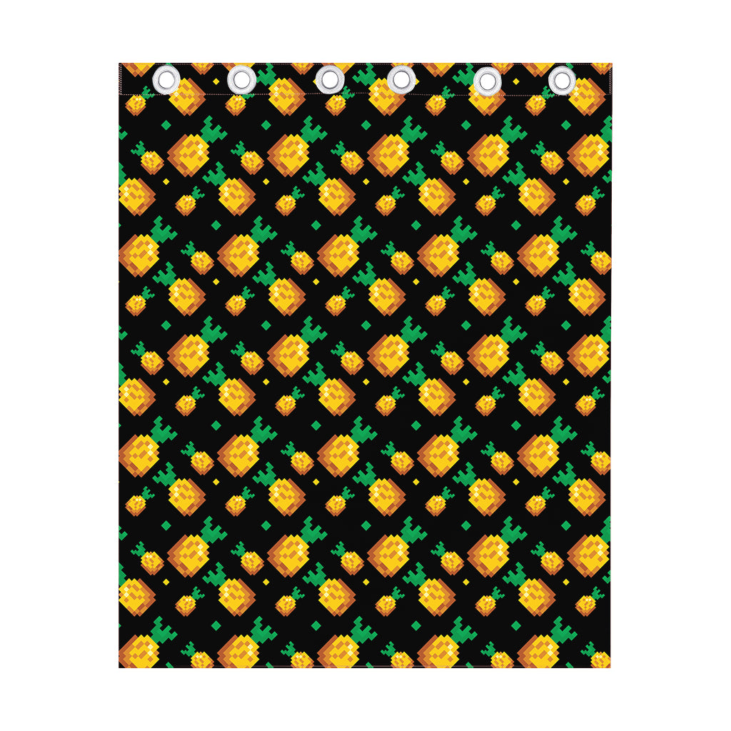 8-Bit Pixel Pineapple Print Curtain