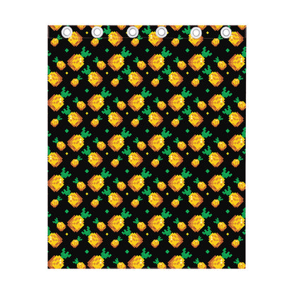 8-Bit Pixel Pineapple Print Curtain