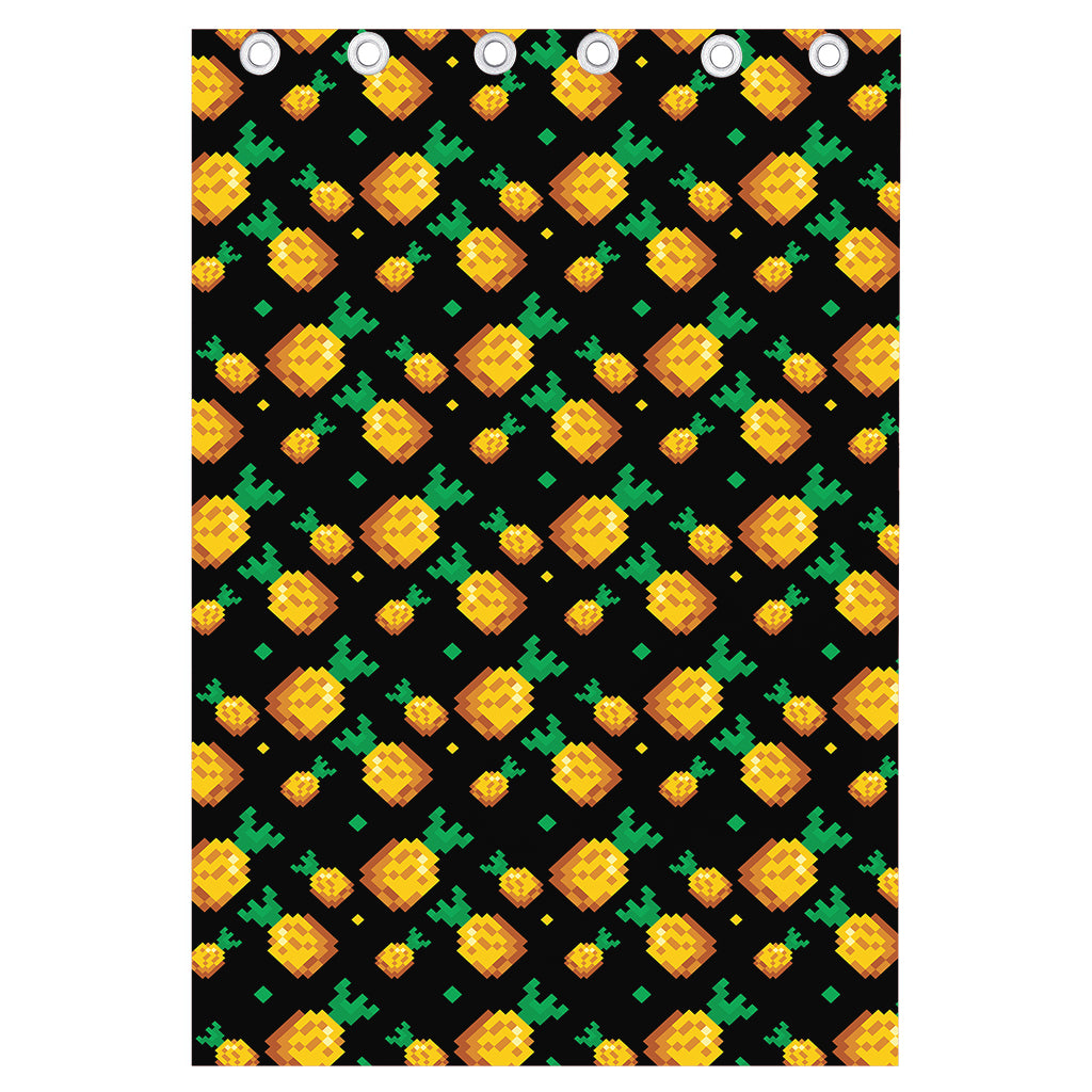 8-Bit Pixel Pineapple Print Curtain