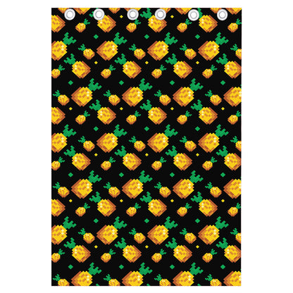 8-Bit Pixel Pineapple Print Curtain