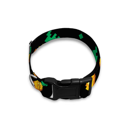 8-Bit Pixel Pineapple Print Dog Collar