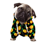 8-Bit Pixel Pineapple Print Dog Zip Up Hoodie
