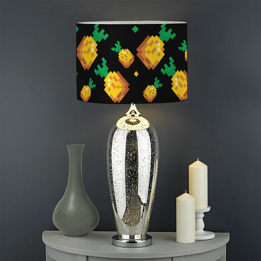 8-Bit Pixel Pineapple Print Drum Lamp Shade