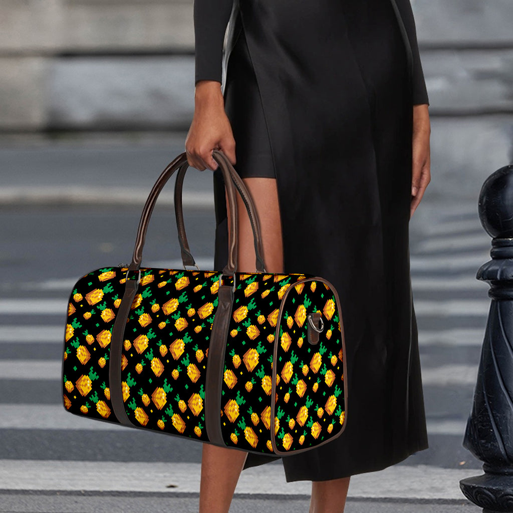 8-Bit Pixel Pineapple Print Duffle Bag