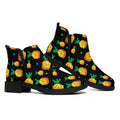 8-Bit Pixel Pineapple Print Flat Ankle Boots