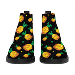 8-Bit Pixel Pineapple Print Flat Ankle Boots