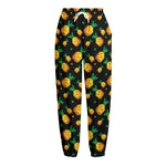 8-Bit Pixel Pineapple Print Fleece Lined Knit Pants