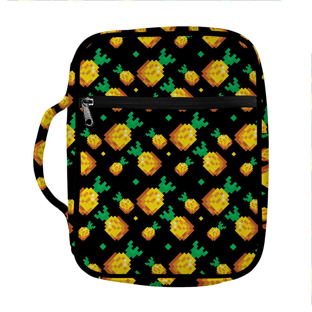 8-Bit Pixel Pineapple Print Front Pocket Bible Bag
