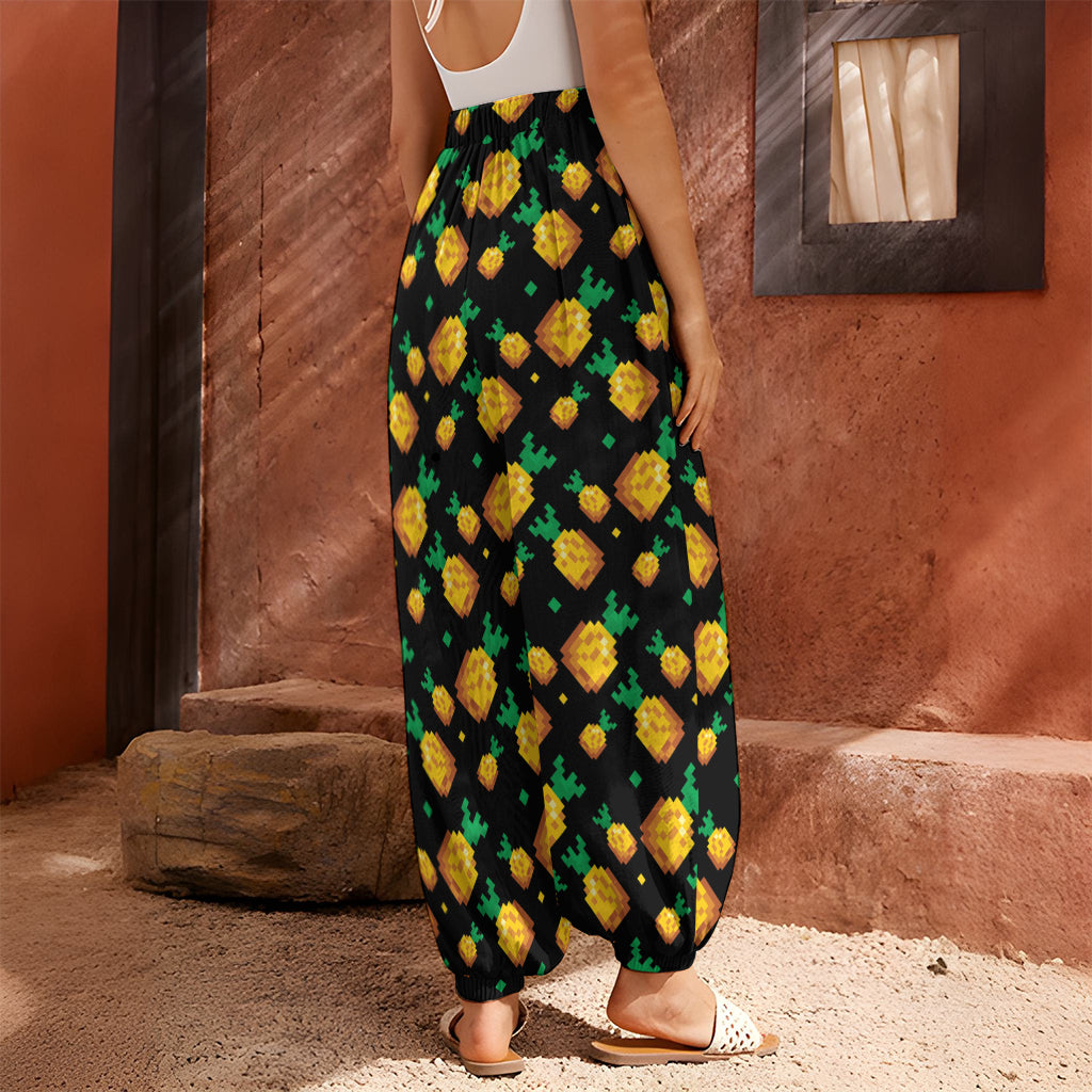 8-Bit Pixel Pineapple Print Harem Pants