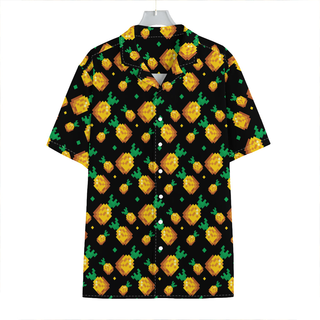 8-Bit Pixel Pineapple Print Hawaiian Shirt