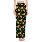8-Bit Pixel Pineapple Print High Slit Maxi Skirt