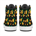 8-Bit Pixel Pineapple Print High Top Leather Sneakers