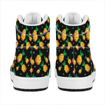 8-Bit Pixel Pineapple Print High Top Leather Sneakers