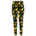 8-Bit Pixel Pineapple Print High-Waisted Pocket Leggings