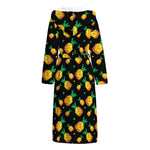 8-Bit Pixel Pineapple Print Hooded Bathrobe