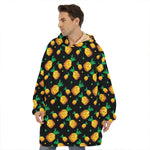 8-Bit Pixel Pineapple Print Hoodie Blanket