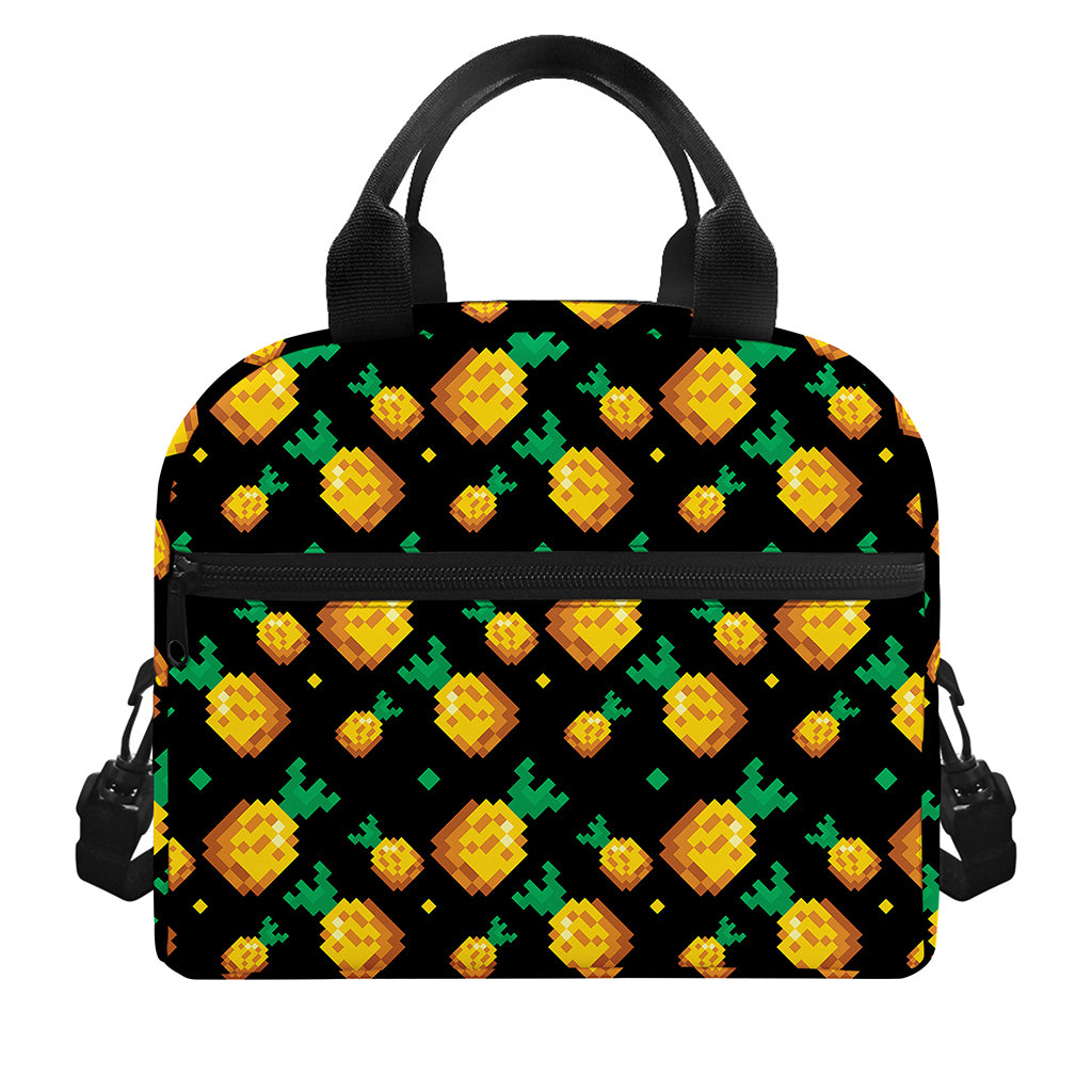 8-Bit Pixel Pineapple Print Insulated Lunch Bag