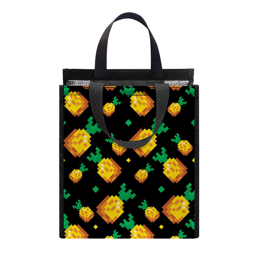 8-Bit Pixel Pineapple Print Insulated Lunch Tote