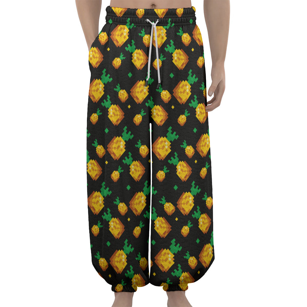 8-Bit Pixel Pineapple Print Lantern Pants