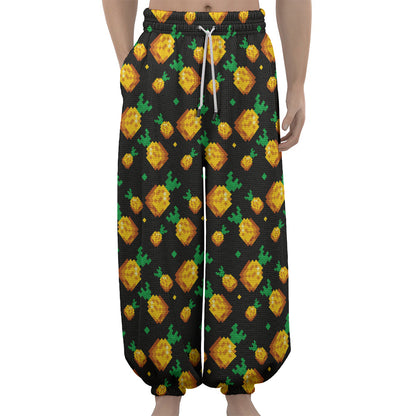 8-Bit Pixel Pineapple Print Lantern Pants