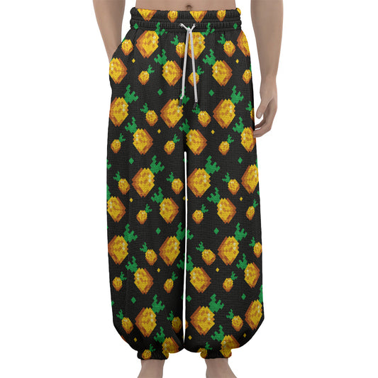 8-Bit Pixel Pineapple Print Lantern Pants