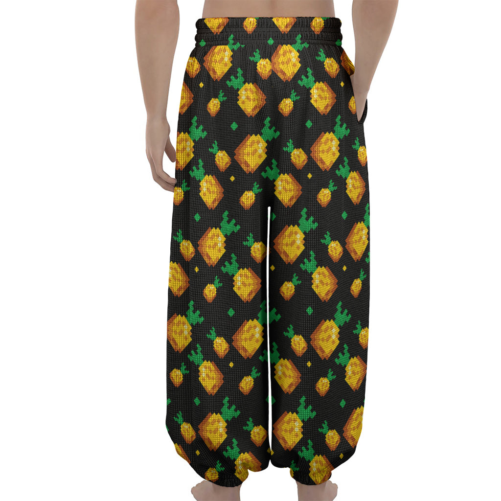 8-Bit Pixel Pineapple Print Lantern Pants