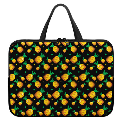 8-Bit Pixel Pineapple Print Laptop Sleeve With Handle