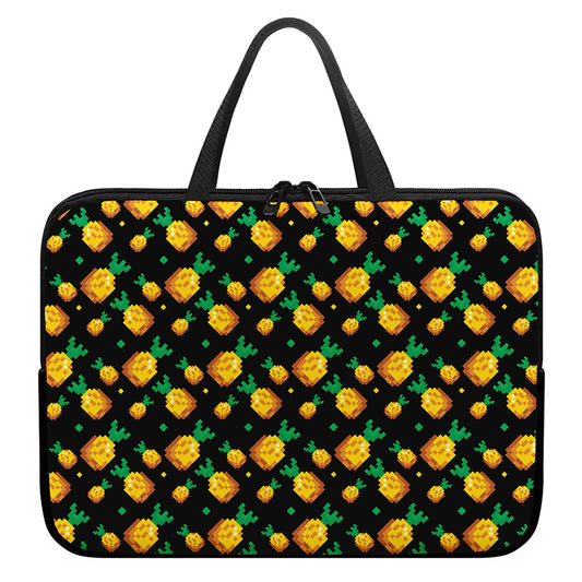 8-Bit Pixel Pineapple Print Laptop Sleeve With Handle