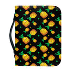 8-Bit Pixel Pineapple Print Leather Bible Cover