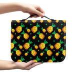 8-Bit Pixel Pineapple Print Leather Bible Cover