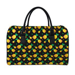 8-Bit Pixel Pineapple Print Leather Duffle Bag