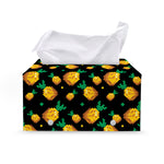 8-Bit Pixel Pineapple Print Leather Tissue Box Cover