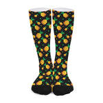 8-Bit Pixel Pineapple Print Long Socks