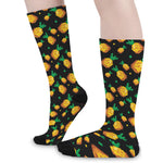 8-Bit Pixel Pineapple Print Long Socks